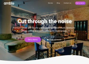 How ambie.fm looks like on a tablet such as an iPad.