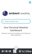 How ambientweather.net looks like on a mobile device such as an iPhone.