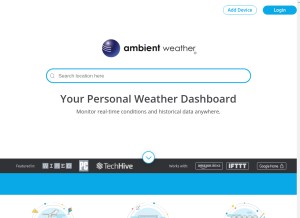 How ambientweather.net looks like on a tablet such as an iPad.