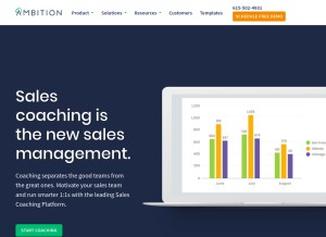 How ambition.com looks like on a tablet such as an iPad.