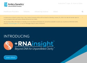 How ambrygen.com looks like on a tablet such as an iPad.