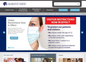 How amc.edu looks like on a tablet such as an iPad.