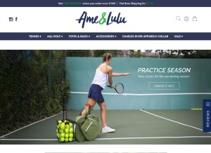 How ameandlulu.com looks like on a tablet such as an iPad.