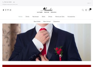 How amedeoexclusive.com looks like on a tablet such as an iPad.