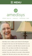 How amedisys.com looks like on a mobile device such as an iPhone.