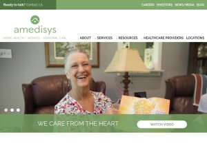 How amedisys.com looks like on a tablet such as an iPad.