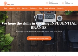 How amejtech.com looks like on a tablet such as an iPad.