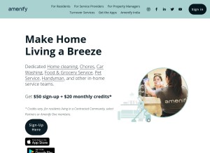 How amenify.com looks like on a tablet such as an iPad.