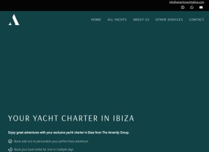 How amenityyachtsibiza.com looks like on a tablet such as an iPad.