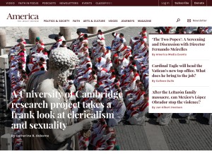 How americamagazine.org looks like on a tablet such as an iPad.