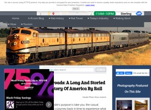 How american-rails.com looks like on a tablet such as an iPad.