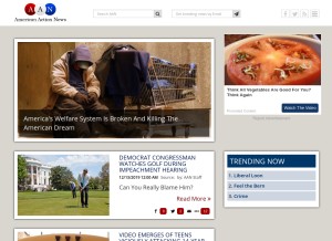 How americanactionnews.com looks like on a tablet such as an iPad.