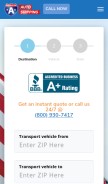 How americanautoshipping.com looks like on a mobile device such as an iPhone.