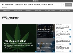 How americancityandcounty.com looks like on a tablet such as an iPad.