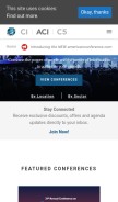 How americanconference.com looks like on a mobile device such as an iPhone.