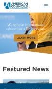 How americancouncils.org looks like on a mobile device such as an iPhone.