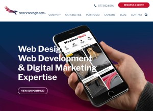 How americaneagle.com looks like on a tablet such as an iPad.