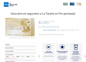 How americanexpresstarjetas.com looks like on a tablet such as an iPad.