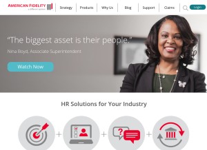 How americanfidelity.com looks like on a tablet such as an iPad.