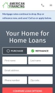 How americanfinancing.net looks like on a mobile device such as an iPhone.