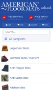 How americanfloormats.com looks like on a mobile device such as an iPhone.