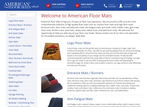 How americanfloormats.com looks like on a tablet such as an iPad.