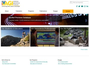 How americangeosciences.org looks like on a tablet such as an iPad.