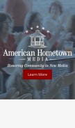 How americanhometownmedia.com looks like on a mobile device such as an iPhone.