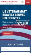 How americanhumane.org looks like on a mobile device such as an iPhone.