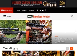 How americanhunter.org looks like on a tablet such as an iPad.