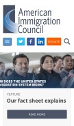 How americanimmigrationcouncil.org looks like on a mobile device such as an iPhone.