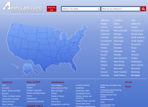 How americanlisted.com looks like on a tablet such as an iPad.