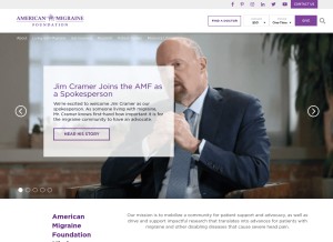 How americanmigrainefoundation.org looks like on a tablet such as an iPad.
