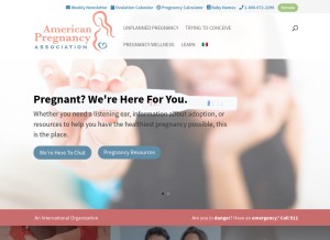 How americanpregnancy.org looks like on a tablet such as an iPad.