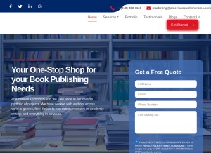 How americanpublishersinc.com looks like on a tablet such as an iPad.