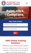 How americansafetycouncil.com looks like on a mobile device such as an iPhone.