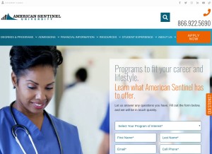 How americansentinel.edu looks like on a tablet such as an iPad.