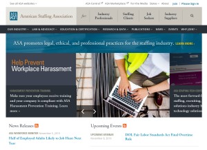 How americanstaffing.net looks like on a tablet such as an iPad.