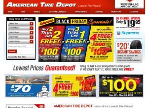 How americantiredepot.com looks like on a tablet such as an iPad.