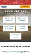 How americantrucks.com looks like on a mobile device such as an iPhone.