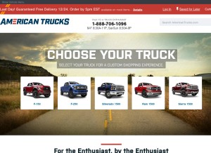 How americantrucks.com looks like on a tablet such as an iPad.