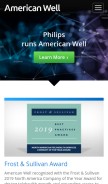 How americanwell.com looks like on a mobile device such as an iPhone.