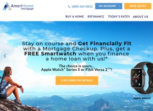 How amerihome.com looks like on a tablet such as an iPad.