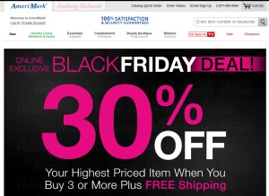 How amerimark.com looks like on a tablet such as an iPad.