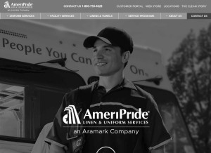 How ameripride.com looks like on a tablet such as an iPad.