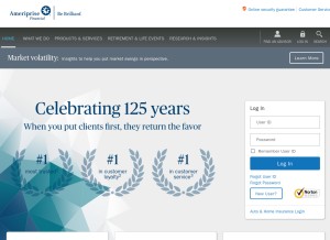 How ameriprise.com looks like on a tablet such as an iPad.