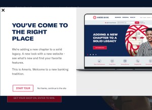 How amerisbank.com looks like on a tablet such as an iPad.