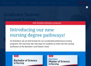 How ameritech.edu looks like on a tablet such as an iPad.