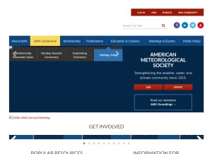 How ametsoc.org looks like on a tablet such as an iPad.