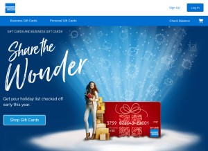 How amexgiftcard.com looks like on a tablet such as an iPad.
